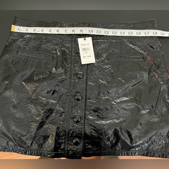 NWT 7 For All Mankind Leather Mini Button Down Skirt Front Pockets Size XL - Picture 8 of 16